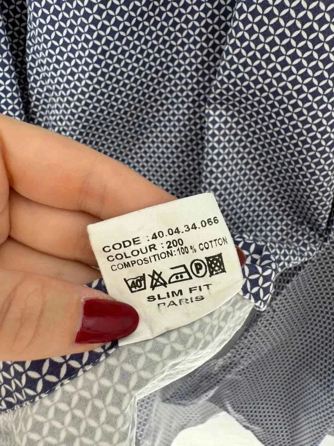 Chemise à motifs slim fit 100% coton Guy Laroche taille L - Photo 6/7