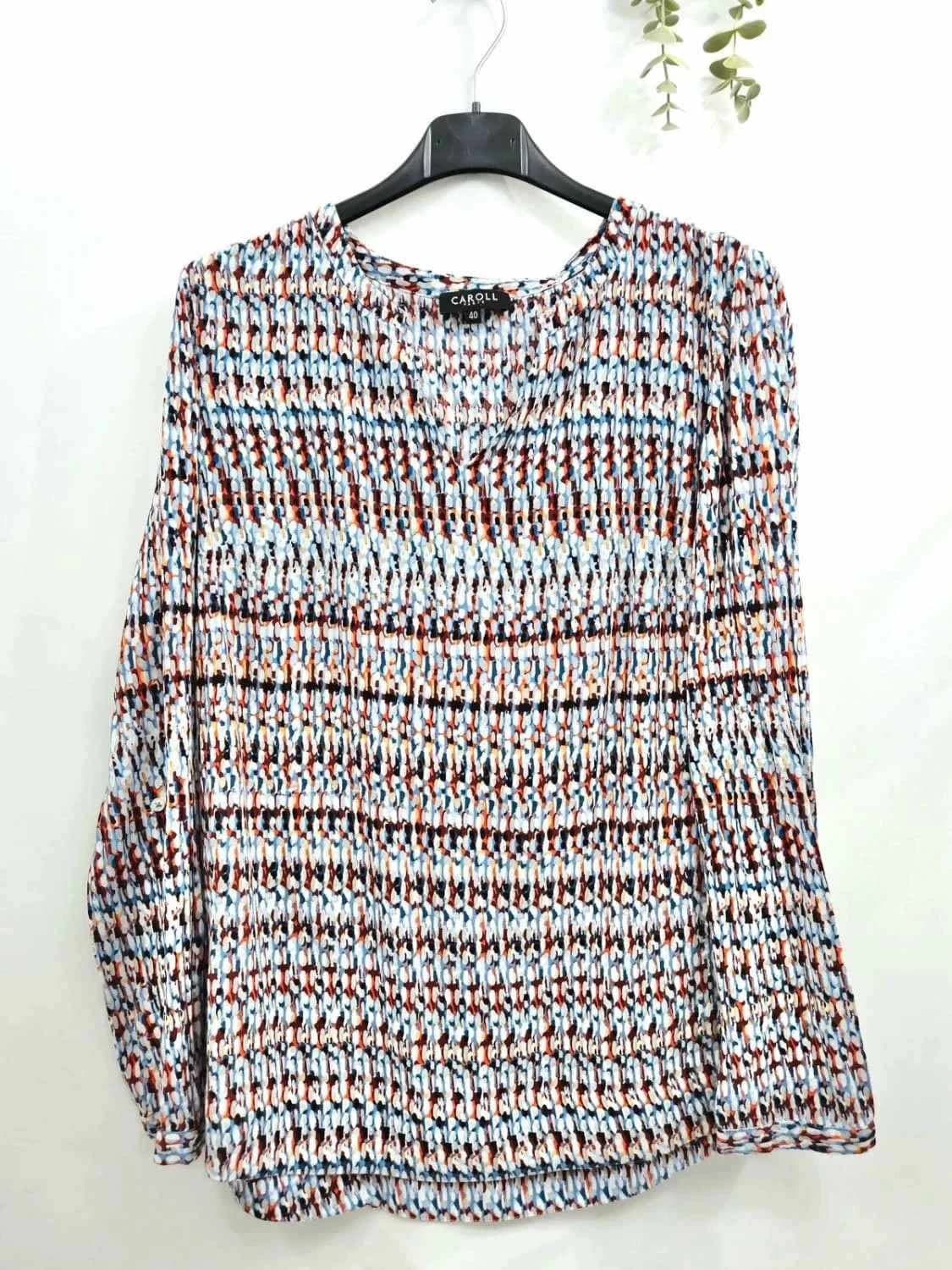 Blouse Caroll col V à motifs taille 40 - Photo 2/7