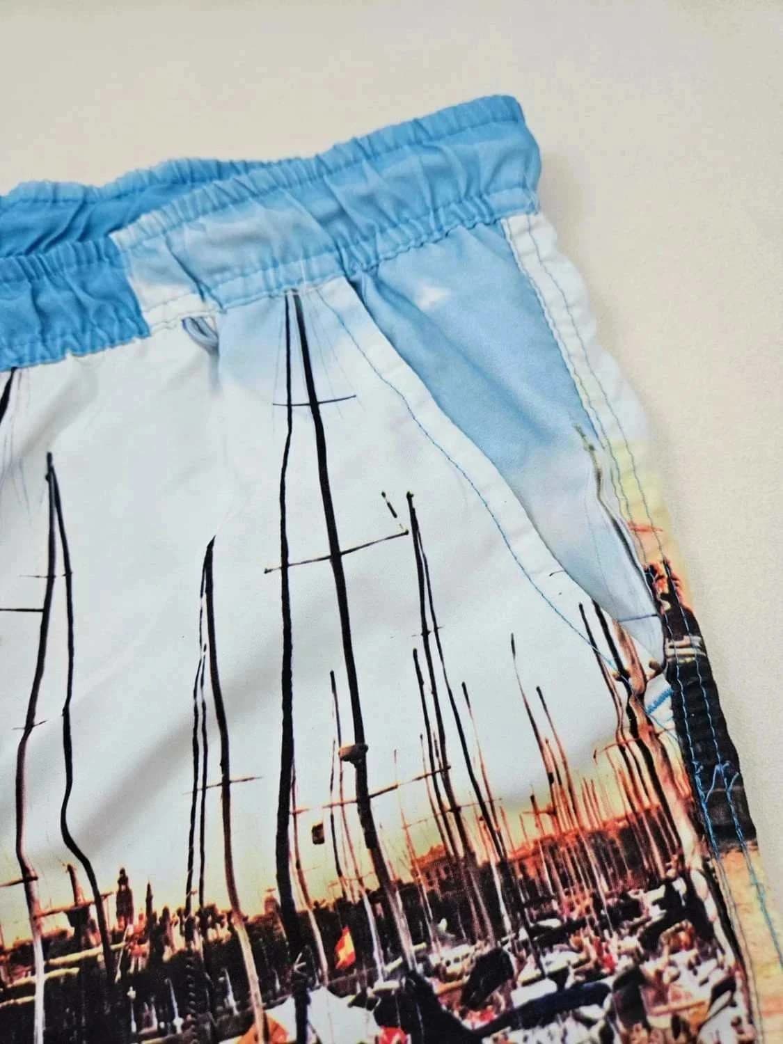 Short de bain Pierre Cardin motif original bateaux taille L - Photo 5/9