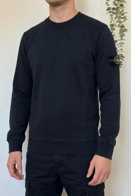 Sweat Crewneck Stone Island navy badge compass taille XL coupe ajustée - Photo 1/10