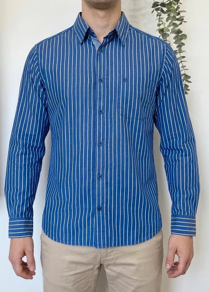 Chemise rayée Saint James bleu roi blanc taille S - FP260346 - Photo 1/9
