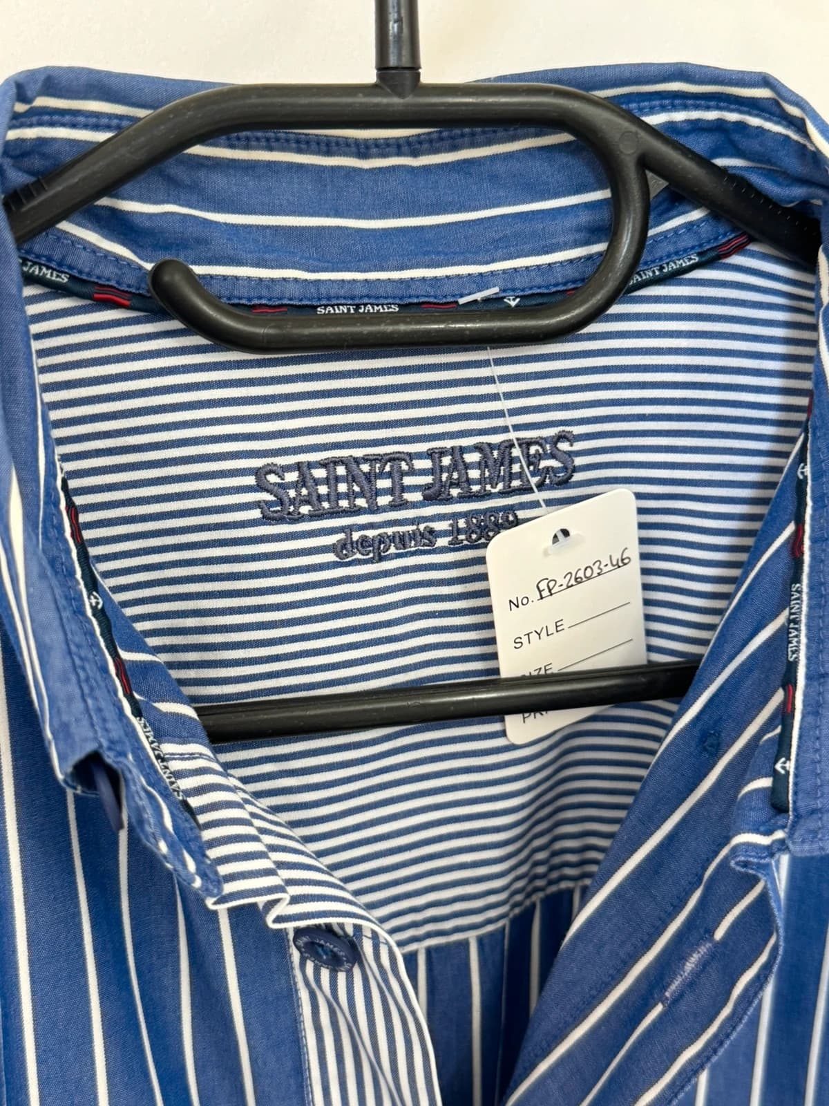 Chemise rayée Saint James bleu roi blanc taille S - FP260346 - Photo 3/9