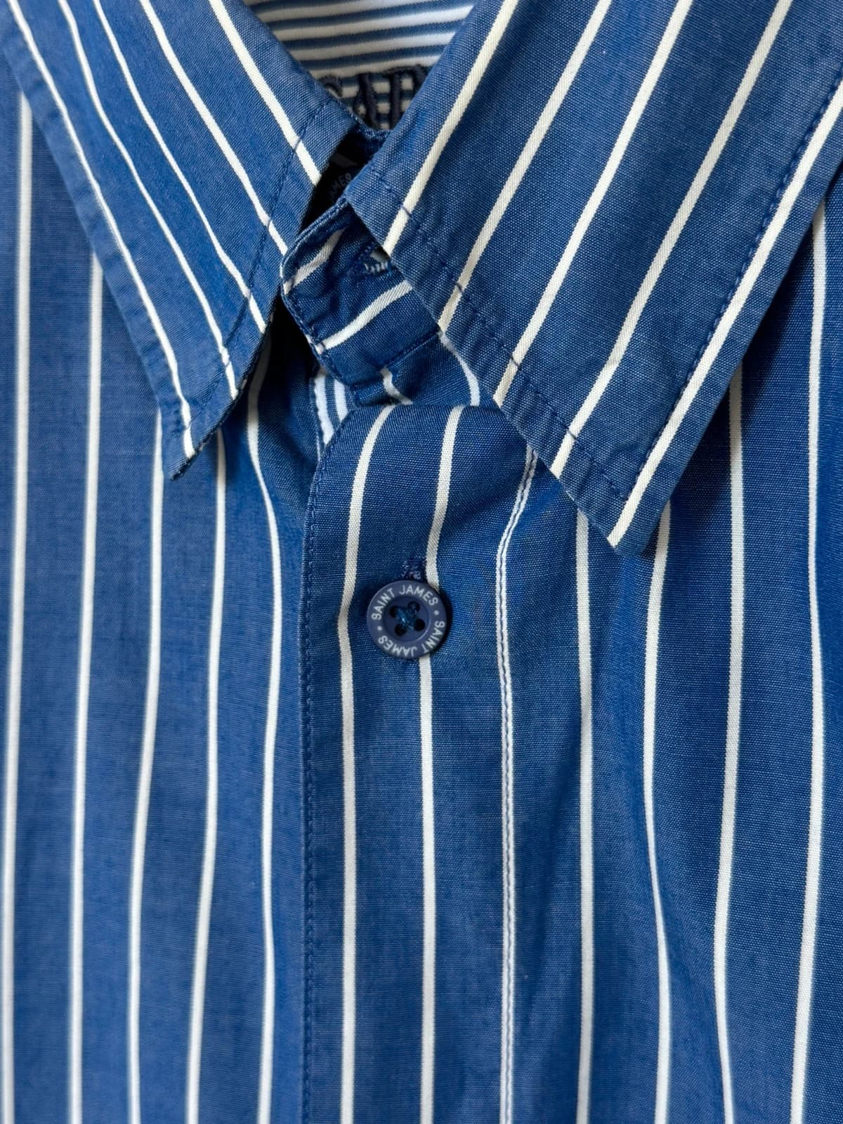 Chemise rayée Saint James bleu roi blanc taille S - FP260346 - Photo 6/9