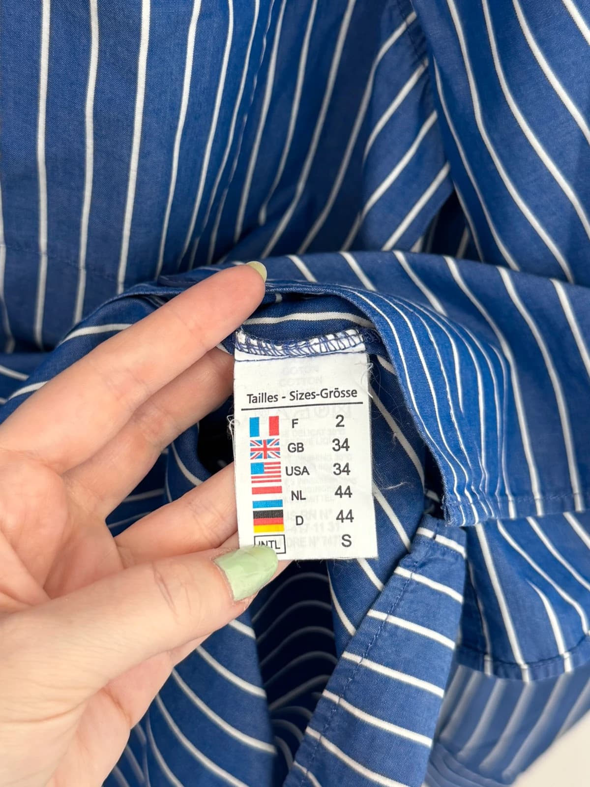Chemise rayée Saint James bleu roi blanc taille S - FP260346 - Photo 7/9