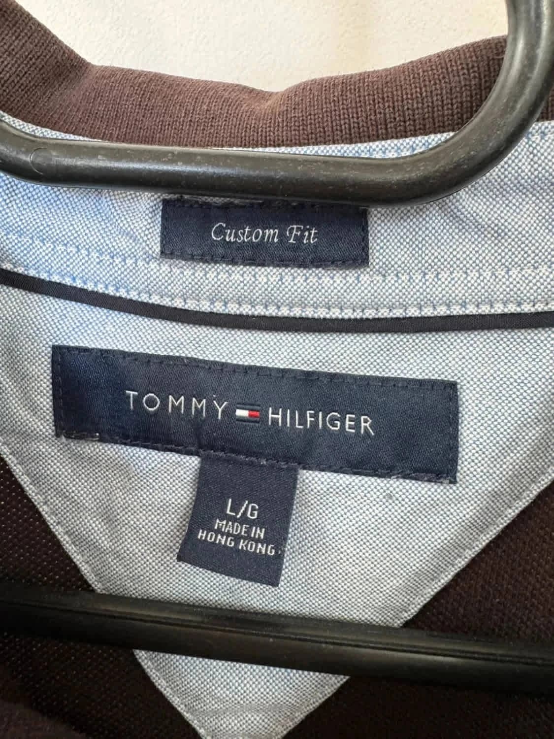 Polo Tommy Hilfiger marron Custom Fit taille L - Photo 3/6