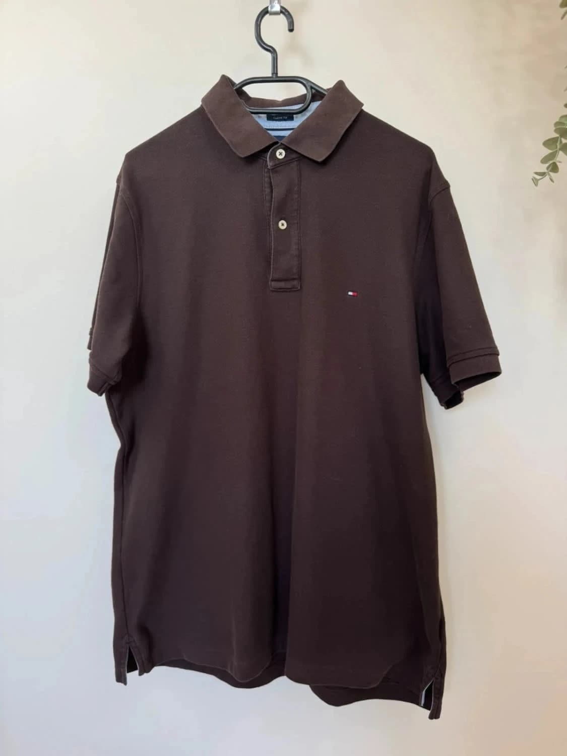Polo Tommy Hilfiger marron Custom Fit taille L - Photo 2/6