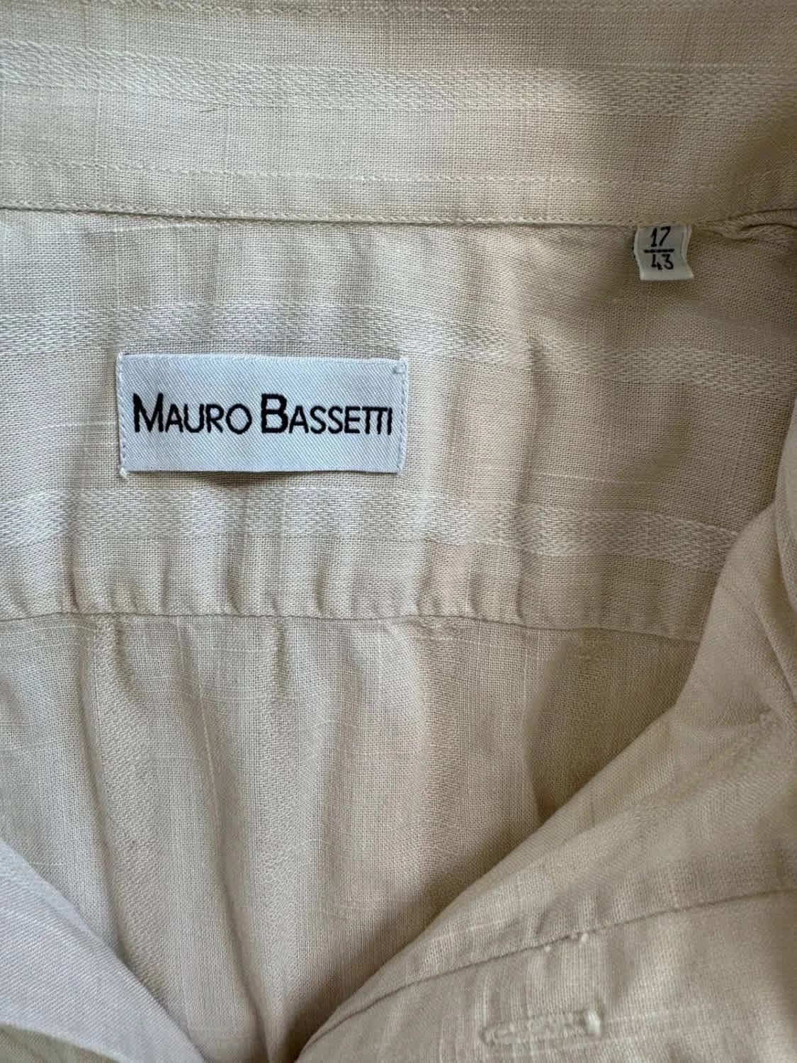 Chemise crème manches courtes lin Mauro Bassetti taille 43 - Photo 6/7
