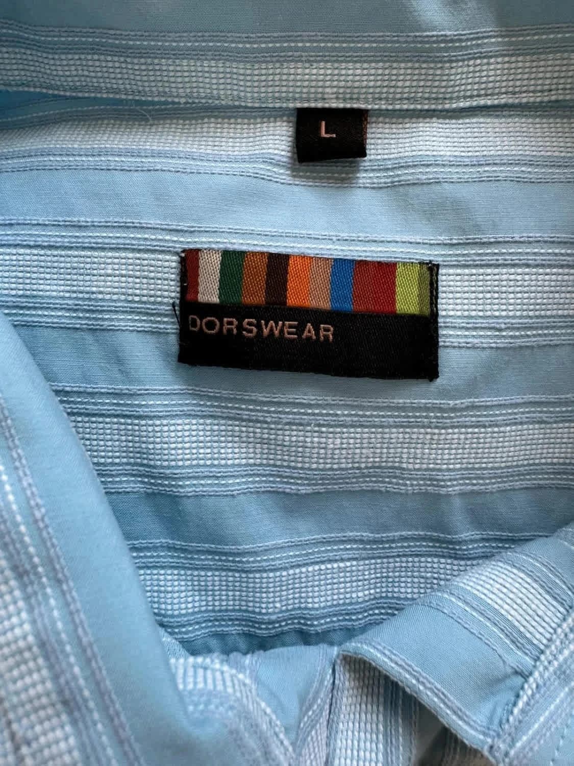 Chemise manches courtes bleue à rayures taille L - Photo 6/7