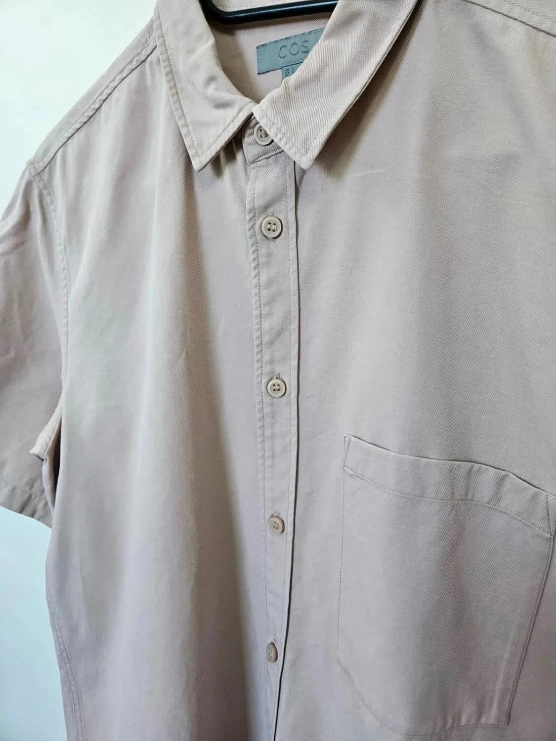 Chemise manches courtes oversize beige rosé Cos  taille S - Photo 4/6