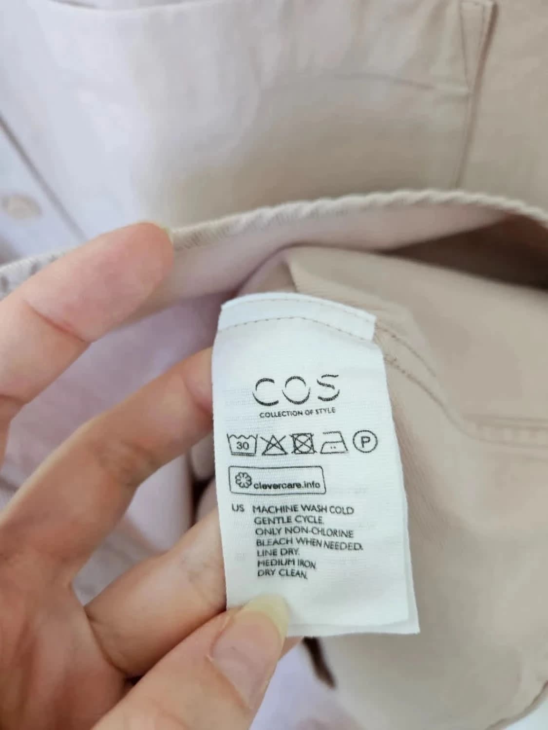 Chemise manches courtes oversize beige rosé Cos  taille S - Photo 5/6