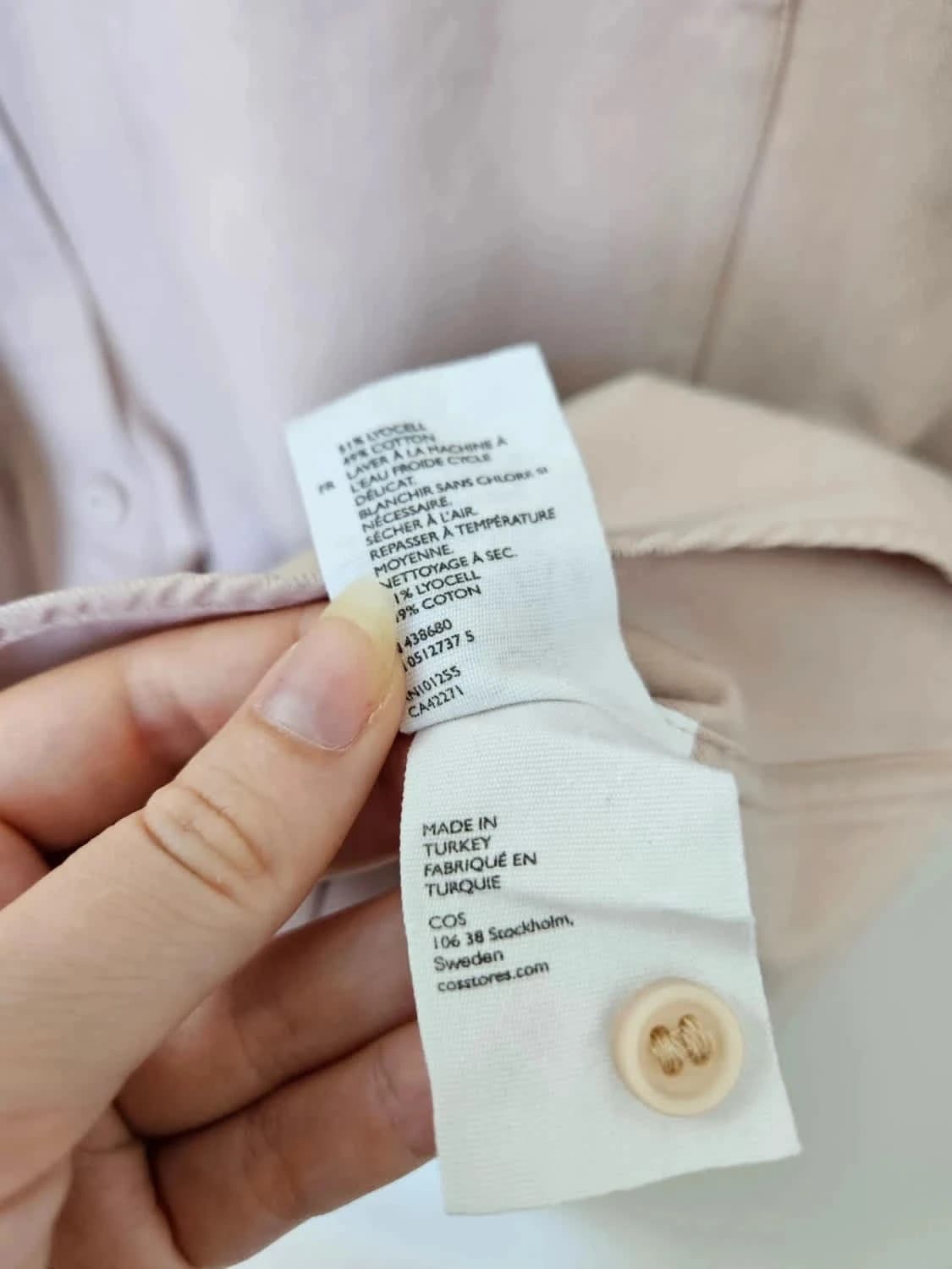 Chemise manches courtes oversize beige rosé Cos  taille S - Photo 6/6