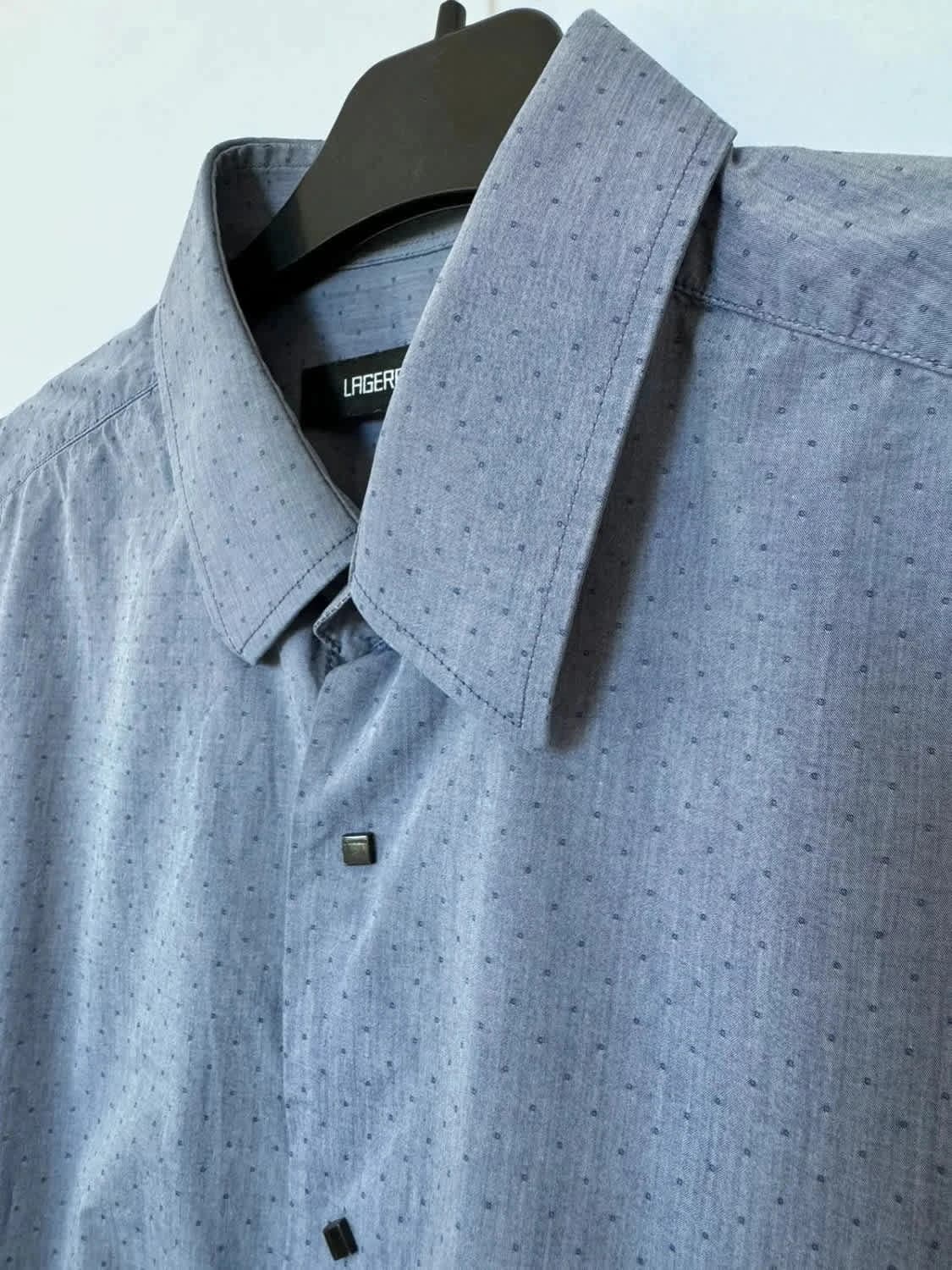 Chemise bleue manches longues boutons pressions Karl Lagerfeld taille 41 - Photo 4/9