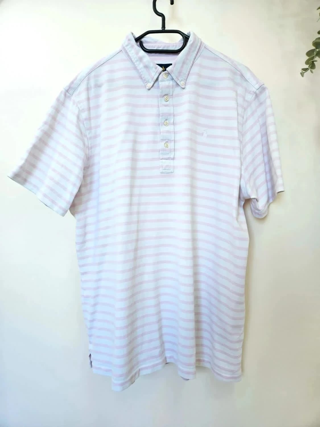 Polo rayé rose blanc Ralph Lauren Knit Oxford logo brodé blanc taille XL - Photo 2/9