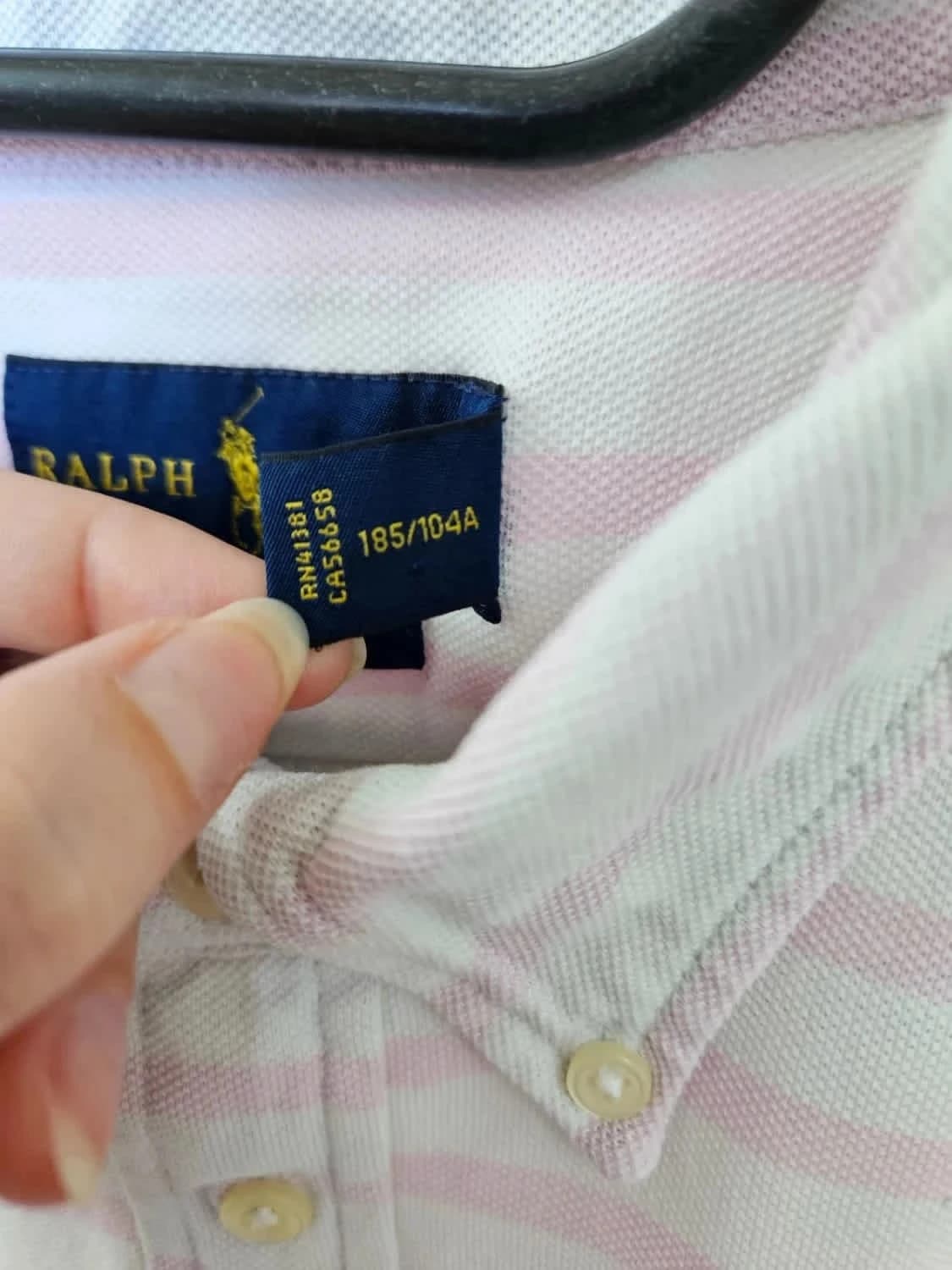 Polo rayé rose blanc Ralph Lauren Knit Oxford logo brodé blanc taille XL - Photo 4/9