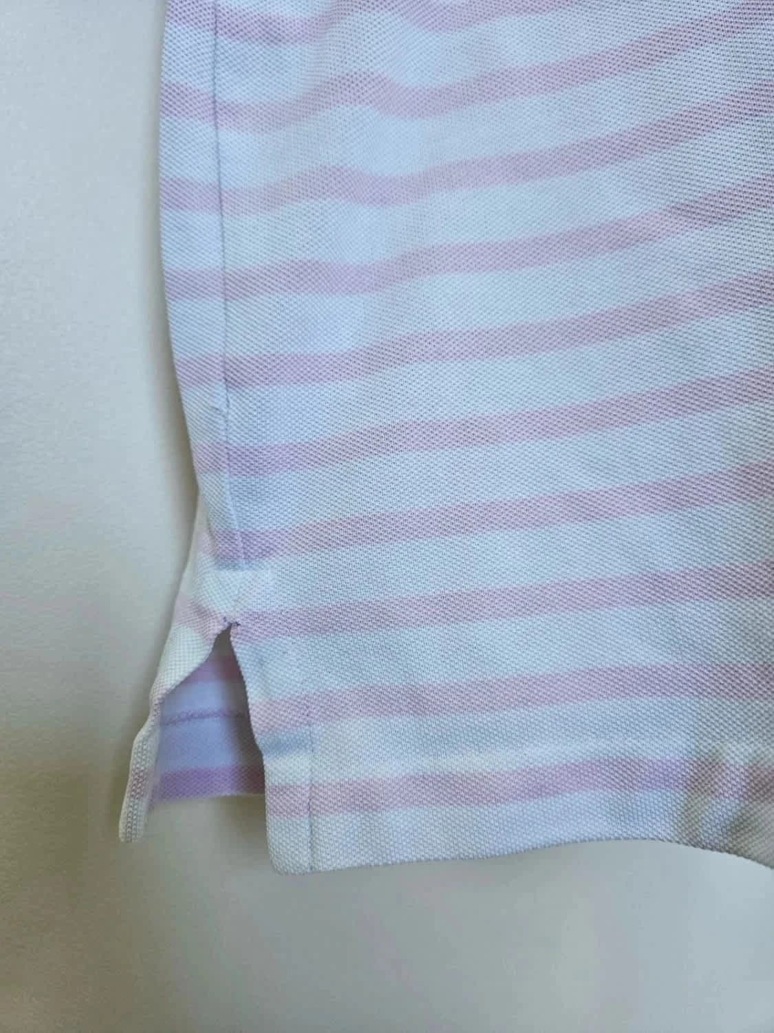 Polo rayé rose blanc Ralph Lauren Knit Oxford logo brodé blanc taille XL - Photo 8/9