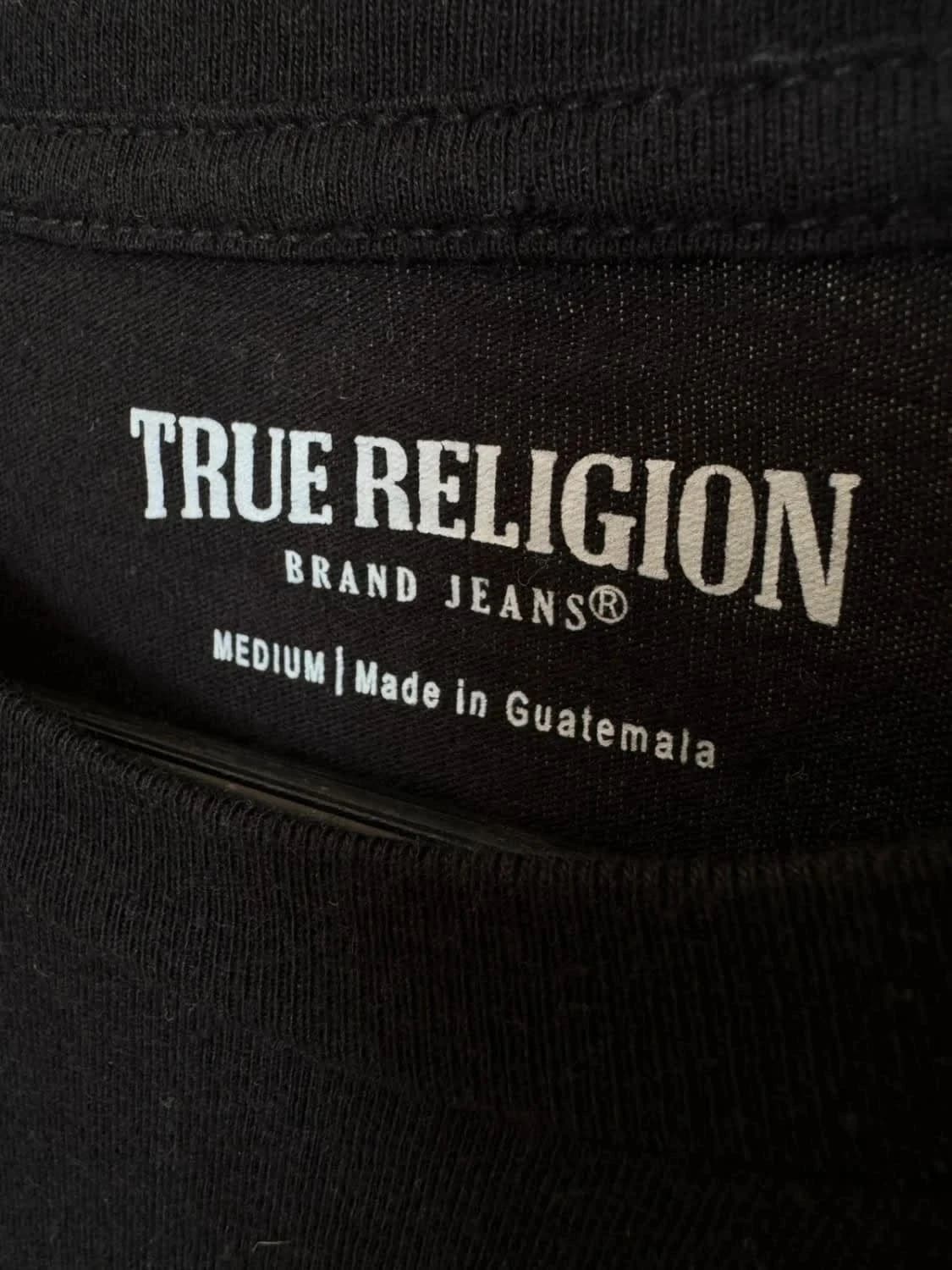 T-shirt True Religion noir foil doré logo buddha taille M - Photo 3/6