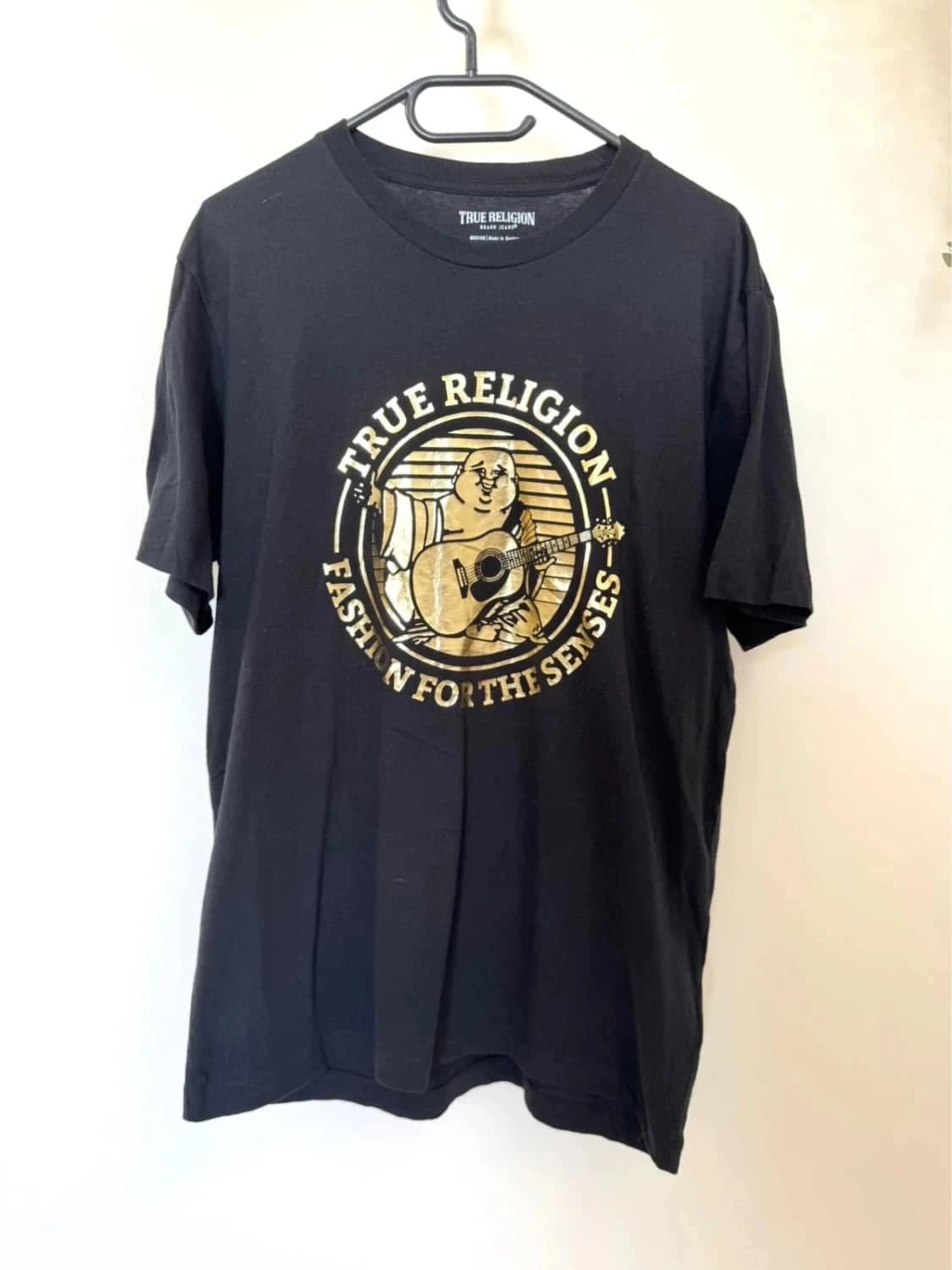 T-shirt True Religion noir foil doré logo buddha taille M - Photo 2/6