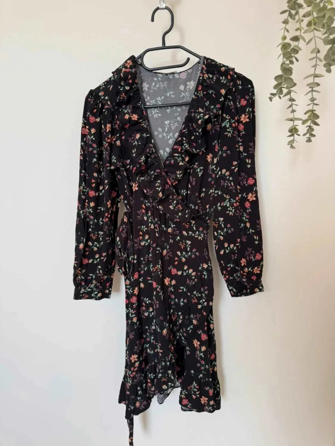 Robe portefeuille manches longues Maje Rosalio imprimé fleuri noir taille 3 - Photo 3/9