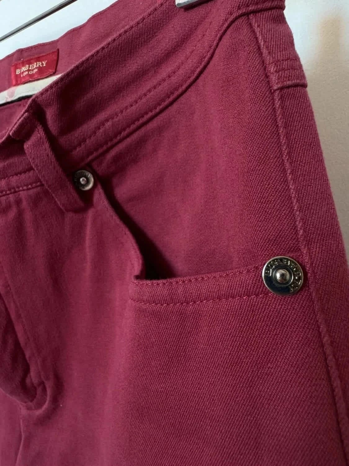 Pantalon Burberry London bordeaux coupe droite straight leg intérieur Nova Check taille 38 - Photo 3/10