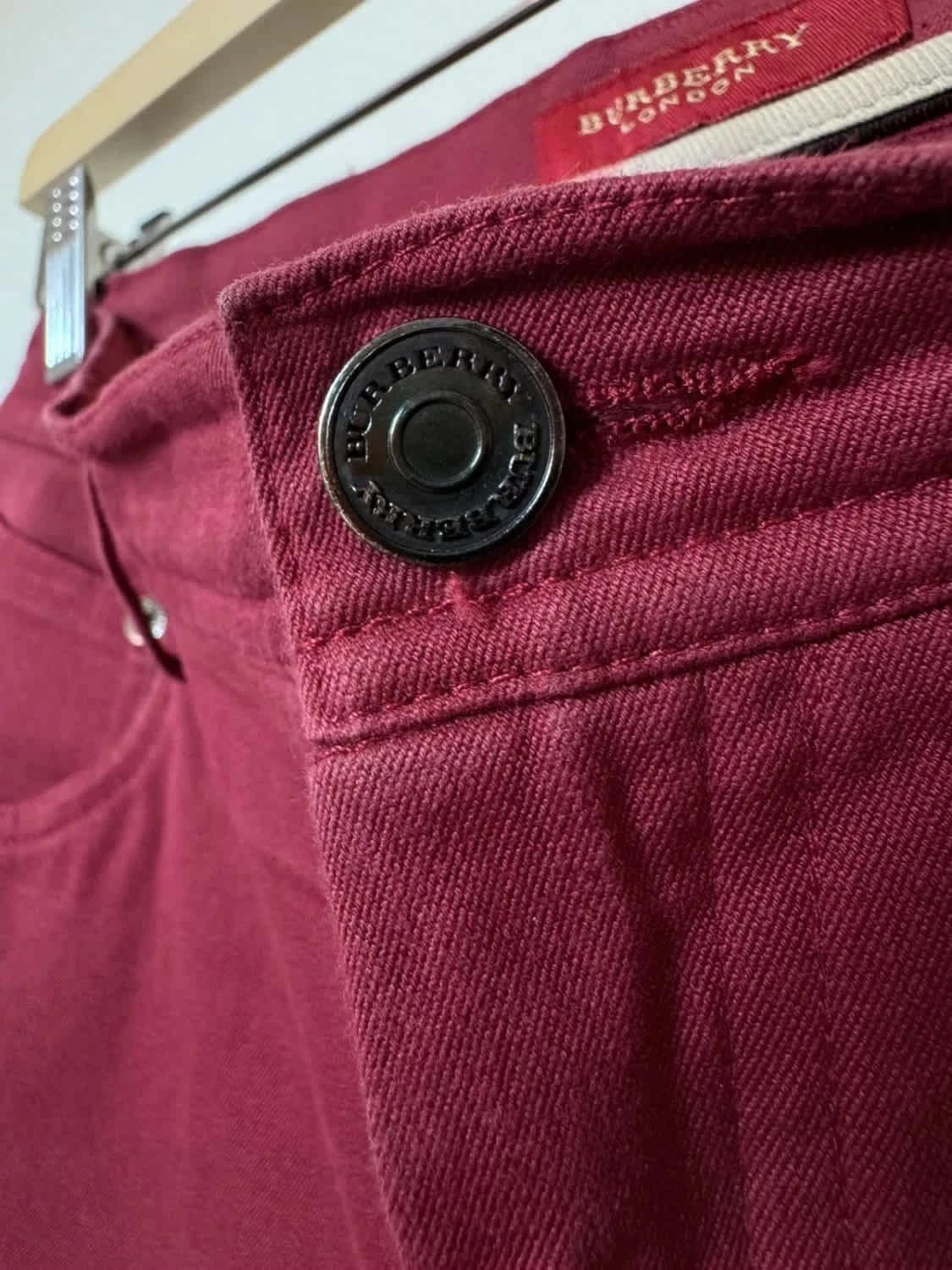 Pantalon Burberry London bordeaux coupe droite straight leg intérieur Nova Check taille 38 - Photo 4/10