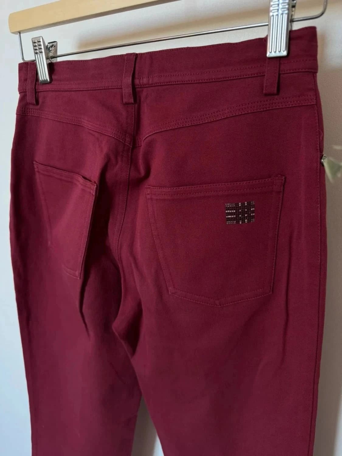 Pantalon Burberry London bordeaux coupe droite straight leg intérieur Nova Check taille 38 - Photo 9/10