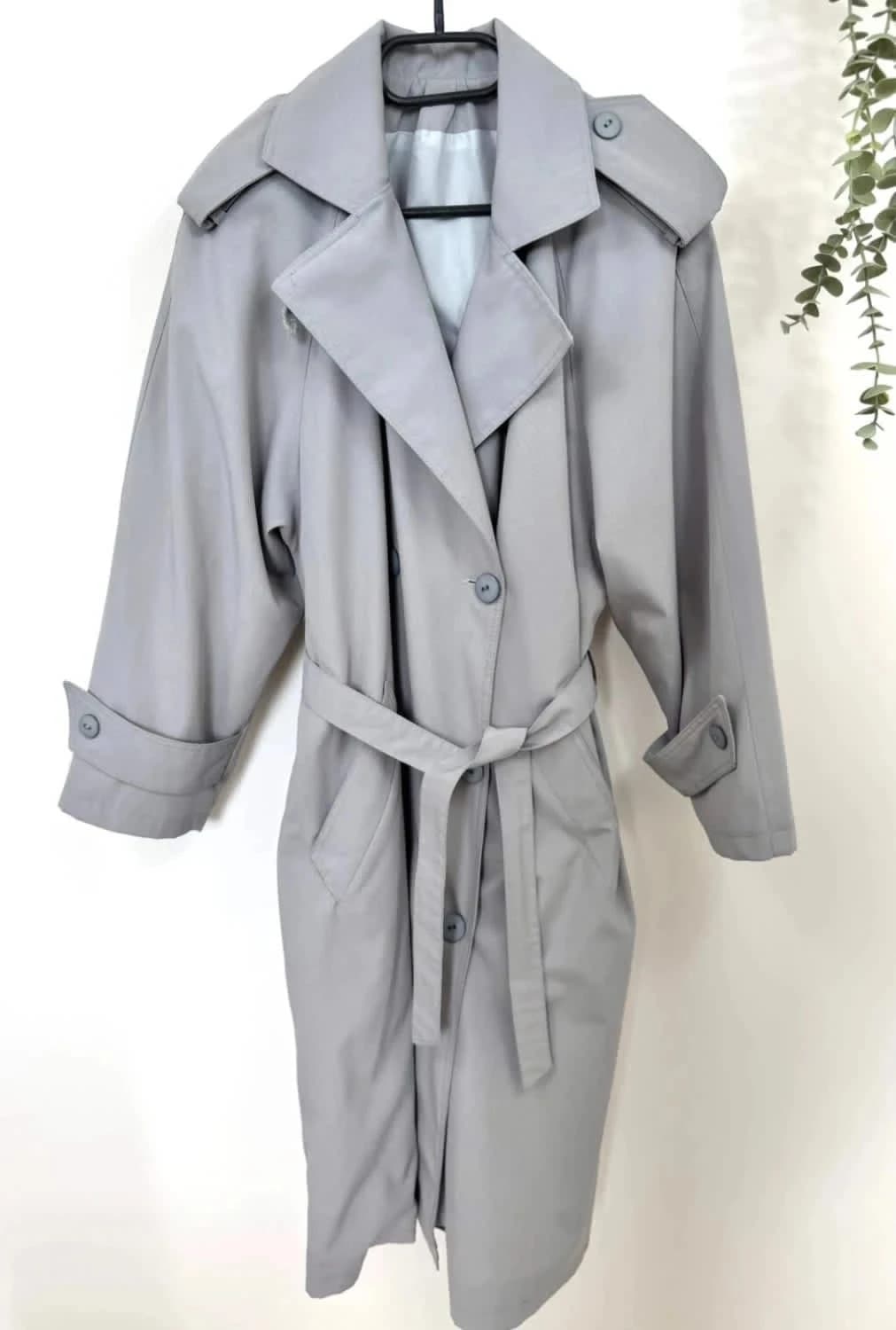Trench long gris vintage - Photo 2/6