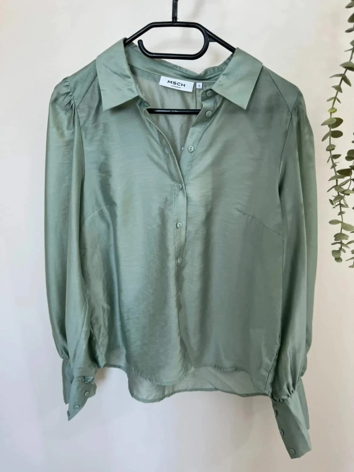 Blouse verte manches bouffantes MSCH taille S - Photo 2/6