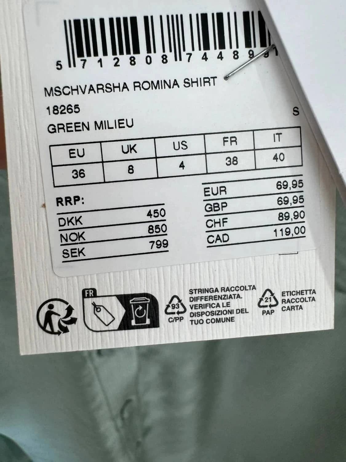 Blouse verte manches bouffantes MSCH taille S - Photo 4/6