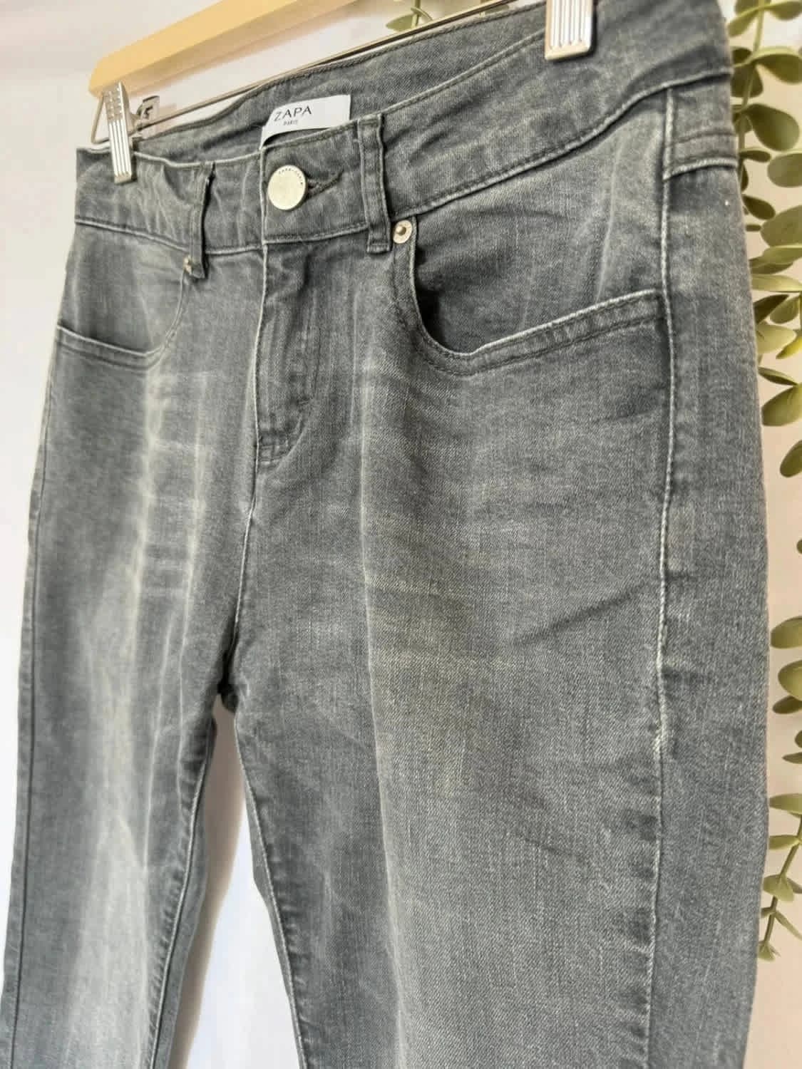 Jean gris stretch Denim Zapa taille 38 - Photo 4/8