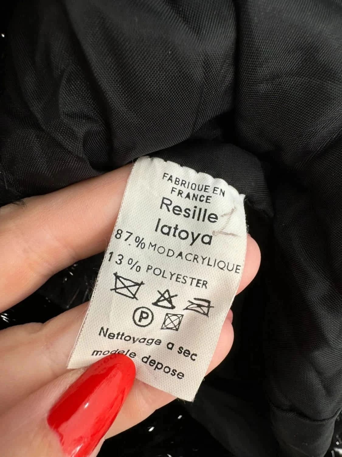 Veste fausse fourrure noire à paillette - Photo 4/5