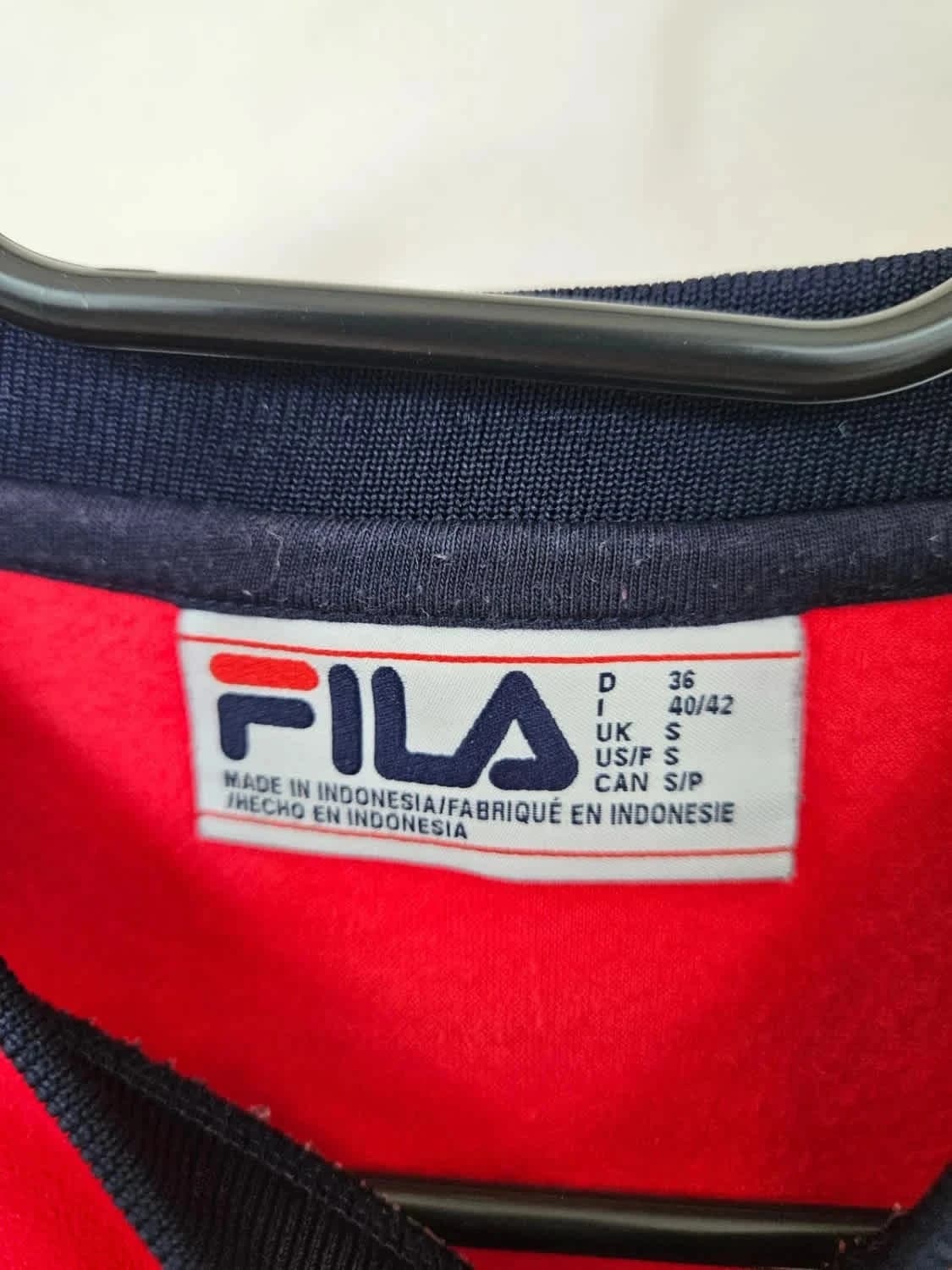 Sweat Fila polaire crewneck Crop velours Color block doux logo brodé taille S - Photo 4/7