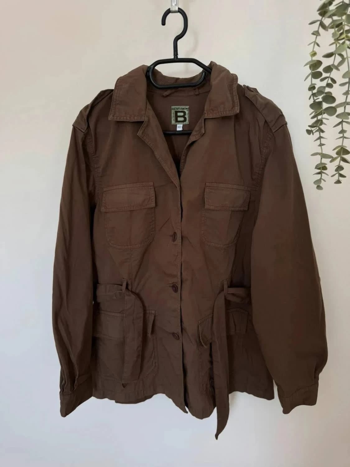 Veste saharienne coton bensimon marron ceinturée taille 42 - Photo 2/4