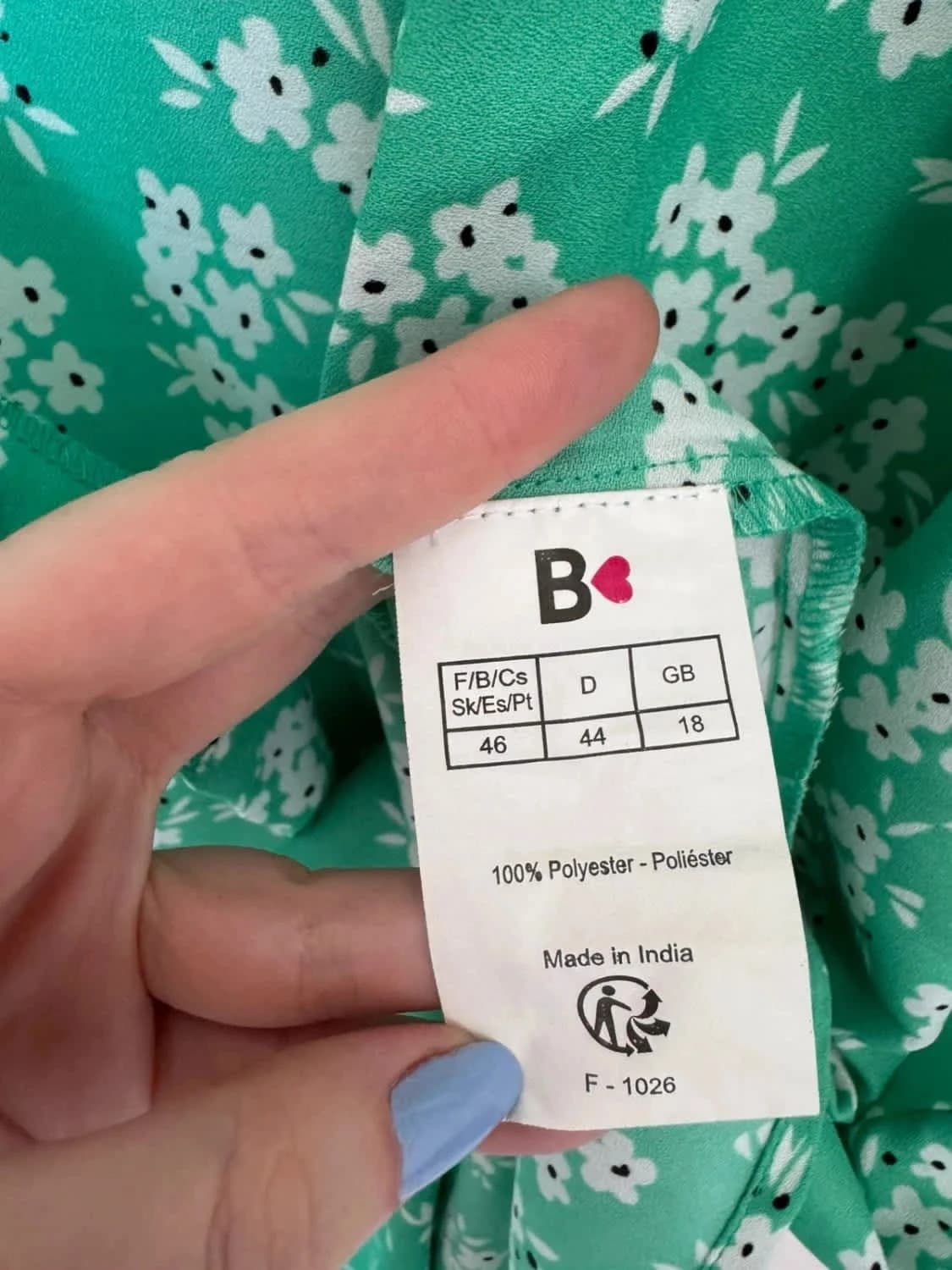 Blouse manches courtes verte fleurie Blancheporte légère taille 46 - Photo 4/5