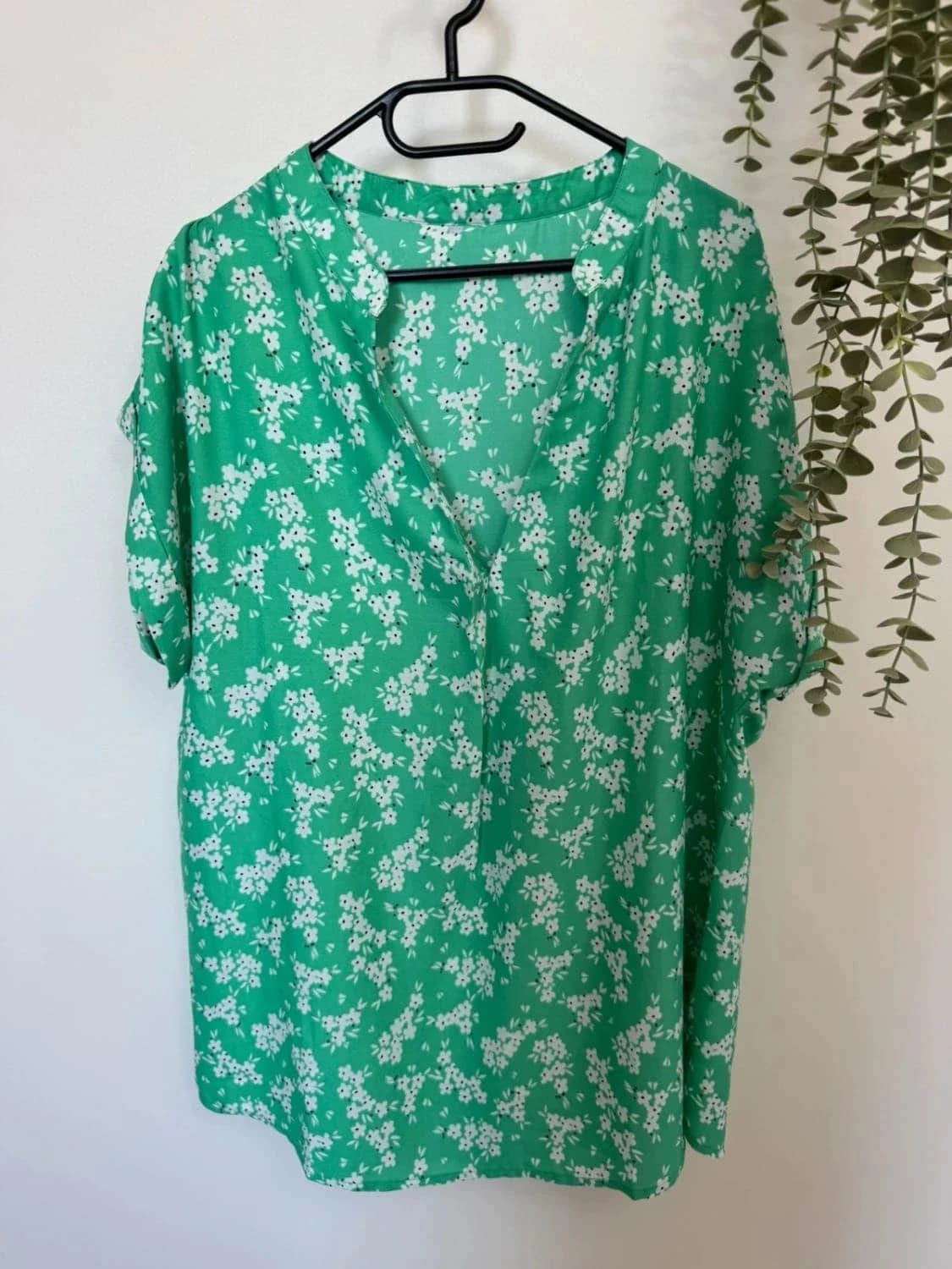 Blouse manches courtes verte fleurie Blancheporte légère taille 46 - Photo 2/5