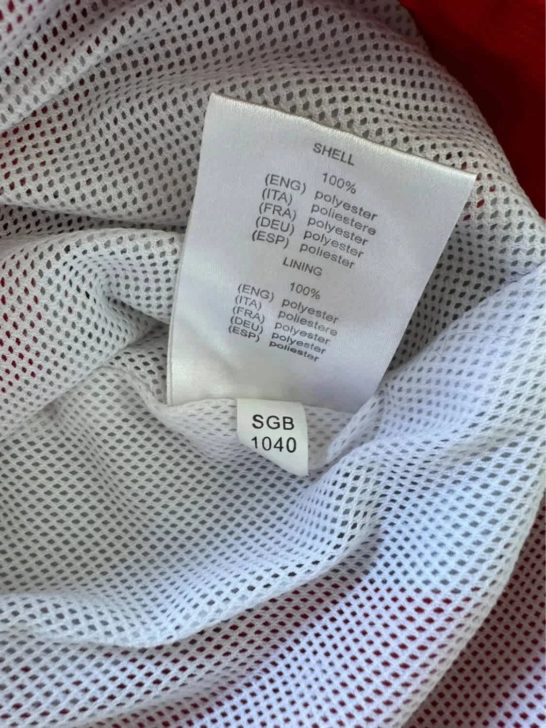 Veste coupe vent rouge Half Zip Jacket Lotto taille S - Photo 11/12