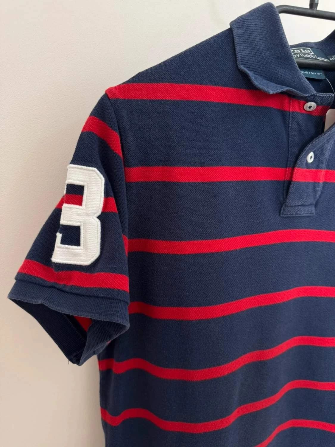 Polo manches courtes rayé Polo Ralph Lauren custom fit bleu rouge taille S - FP251243 - Photo 4/9