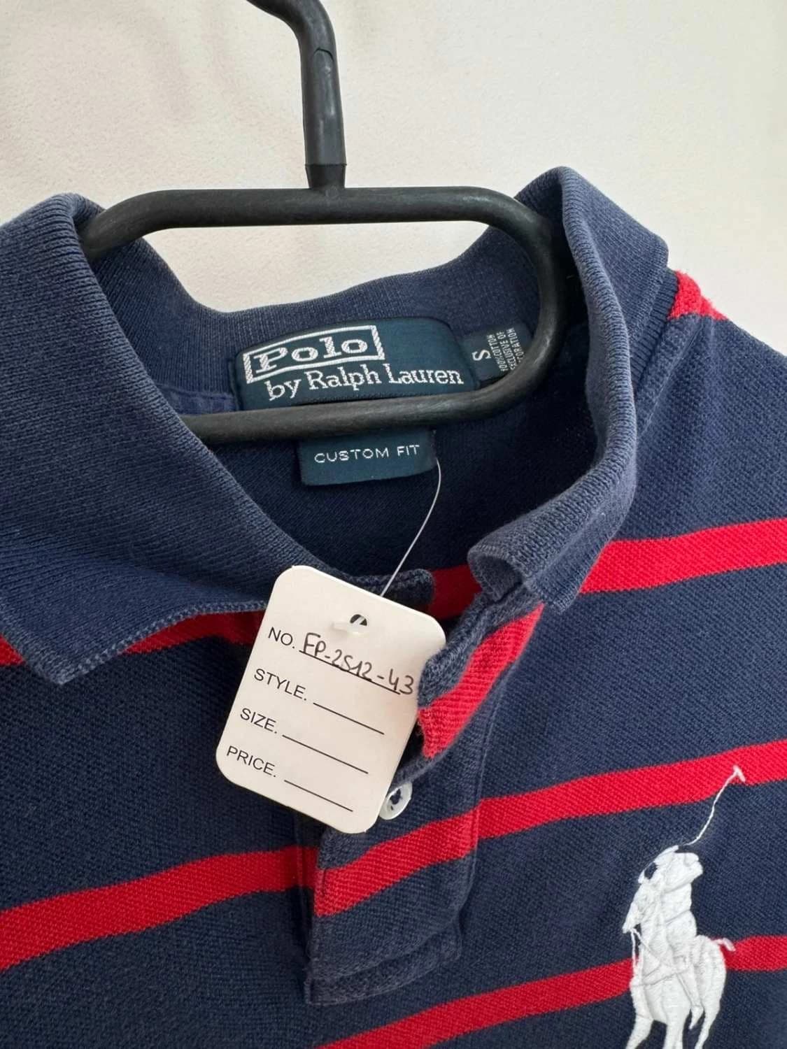 Polo manches courtes rayé Polo Ralph Lauren custom fit bleu rouge taille S - FP251243 - Photo 5/9