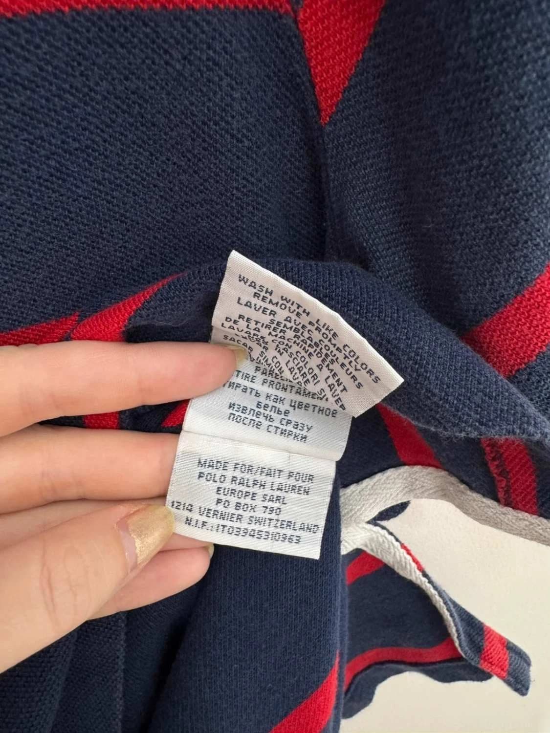Polo manches courtes rayé Polo Ralph Lauren custom fit bleu rouge taille S - FP251243 - Photo 7/9