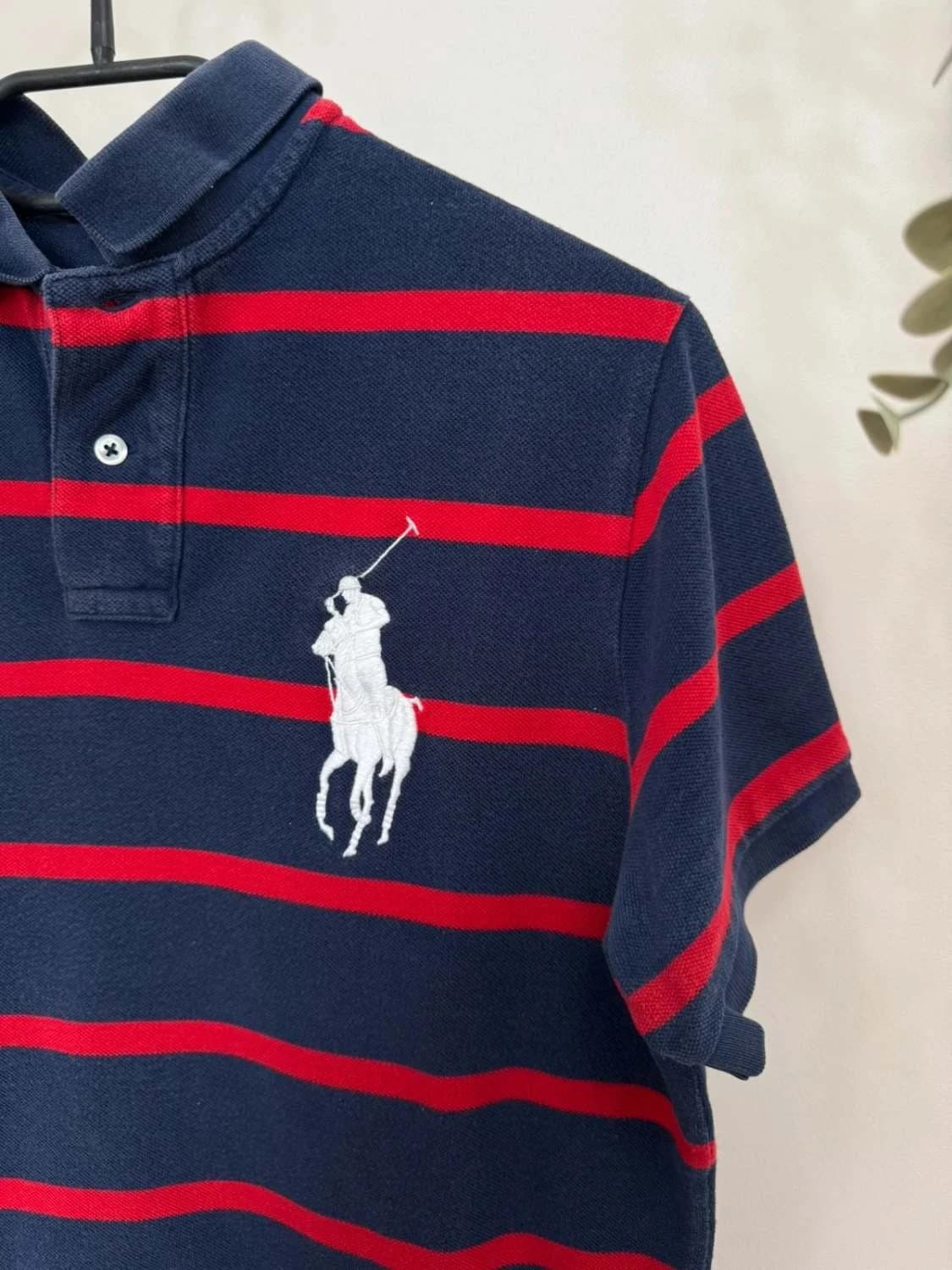 Polo manches courtes rayé Polo Ralph Lauren custom fit bleu rouge taille S - FP251243 - Photo 3/9