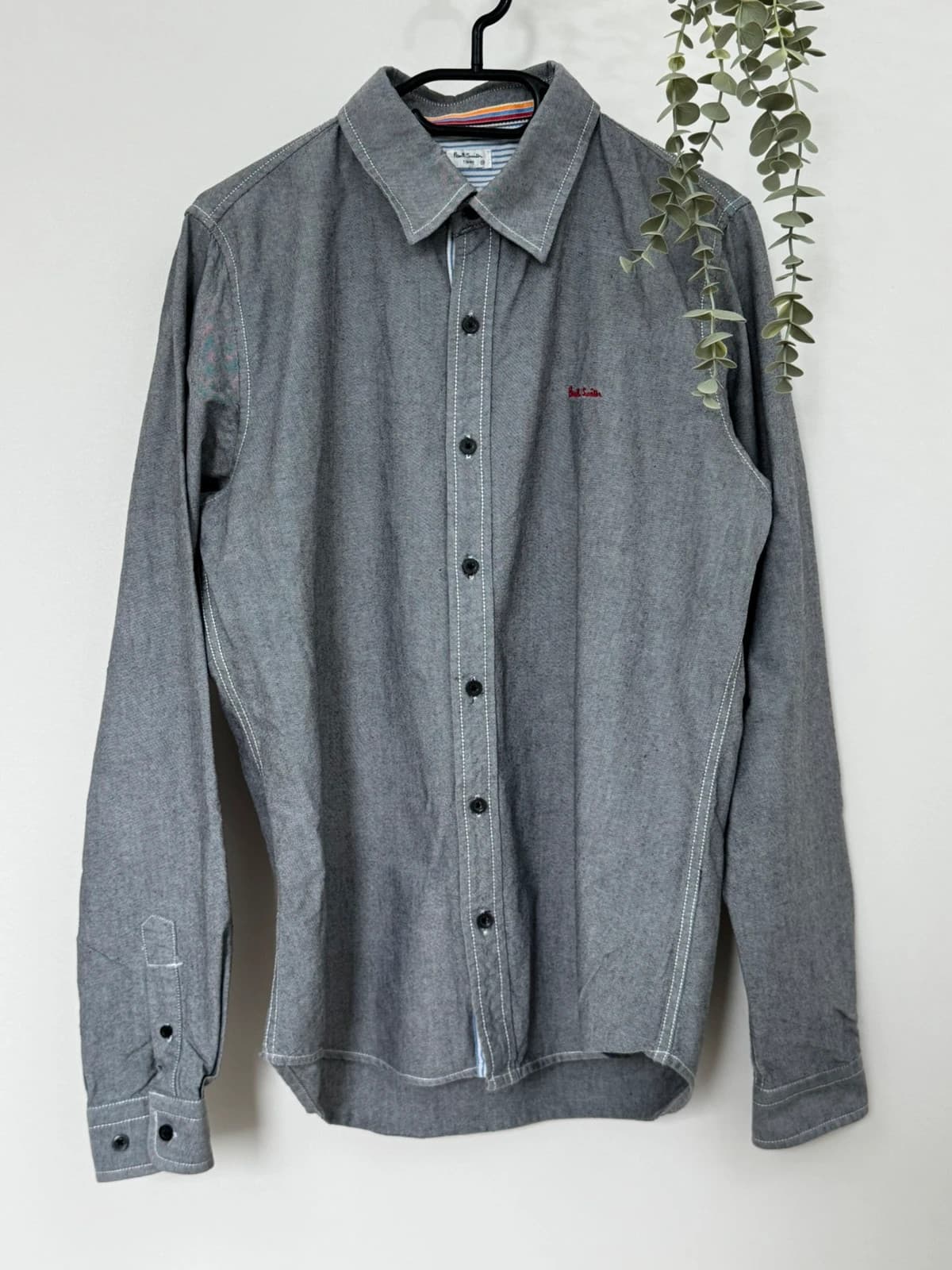 Chemise Paul Smith brodée grise coupe droite taille M - VG26041 - Photo 2/9