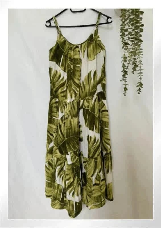 Robe longue H&M motif Monstera taille S - Photo 3/7