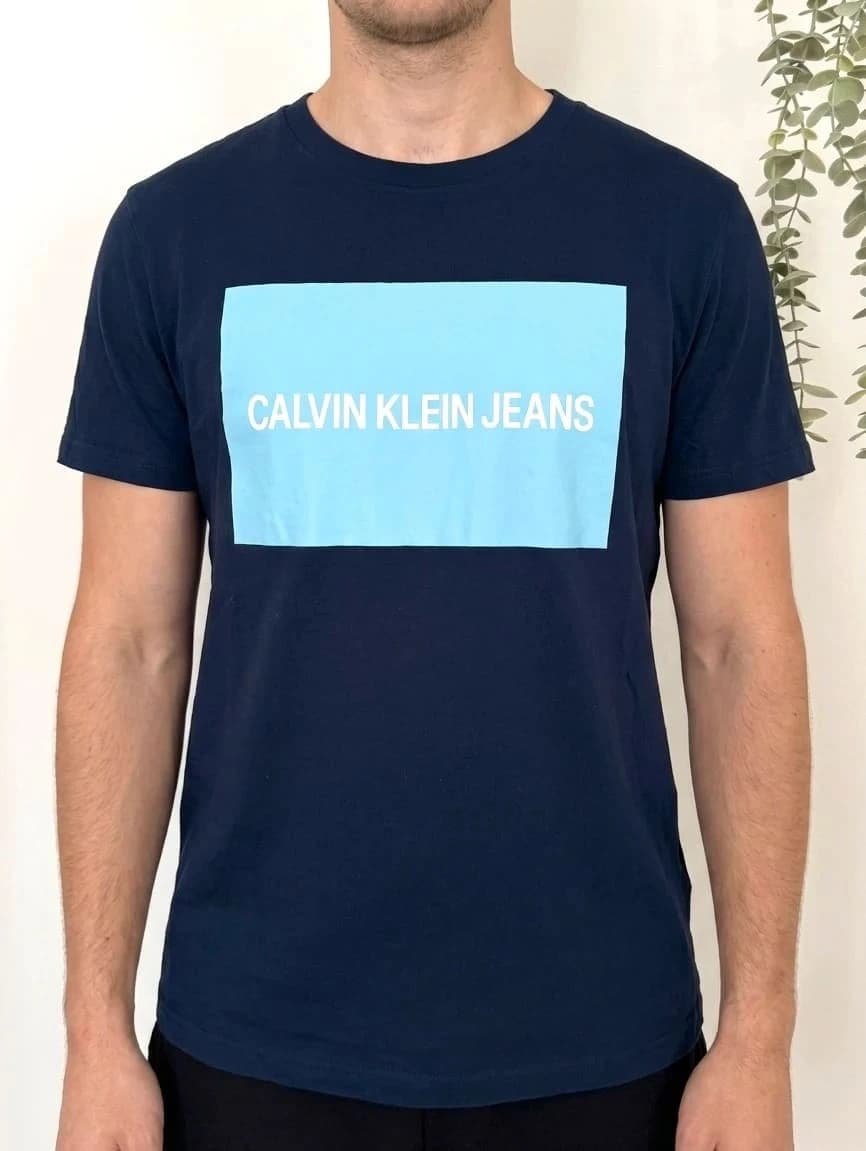 T-shirt coton Calvin Klein Jeans logo bleu marine taille M - FP2512174 - Photo 1/7