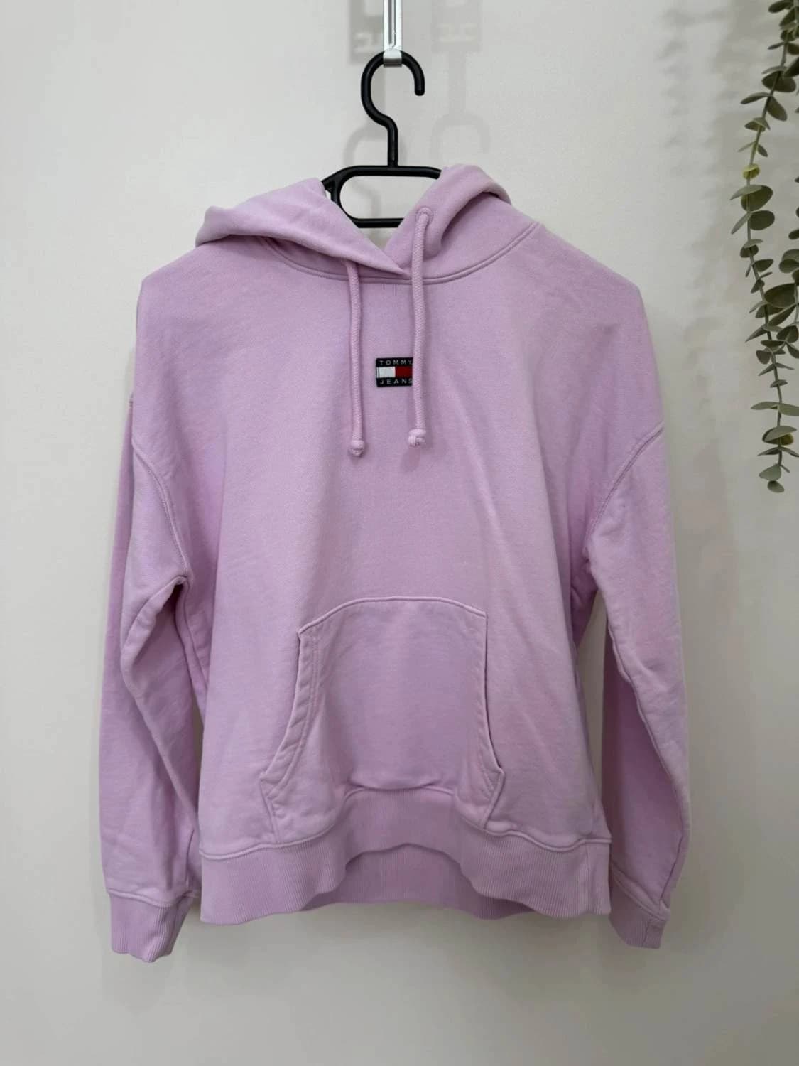 Sweat à capuche Tommy Jeans rose pastel coton coupe droite taille S - FP251288 - Photo 2/7