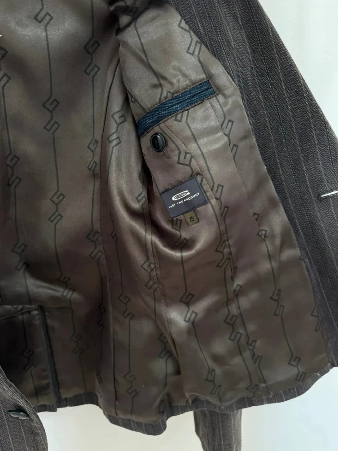 Blazer G-Star Raw marron à rayures taille XS - Photo 8/12