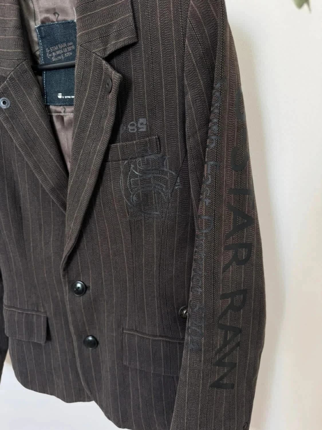 Blazer G-Star Raw marron à rayures taille XS - Photo 3/12