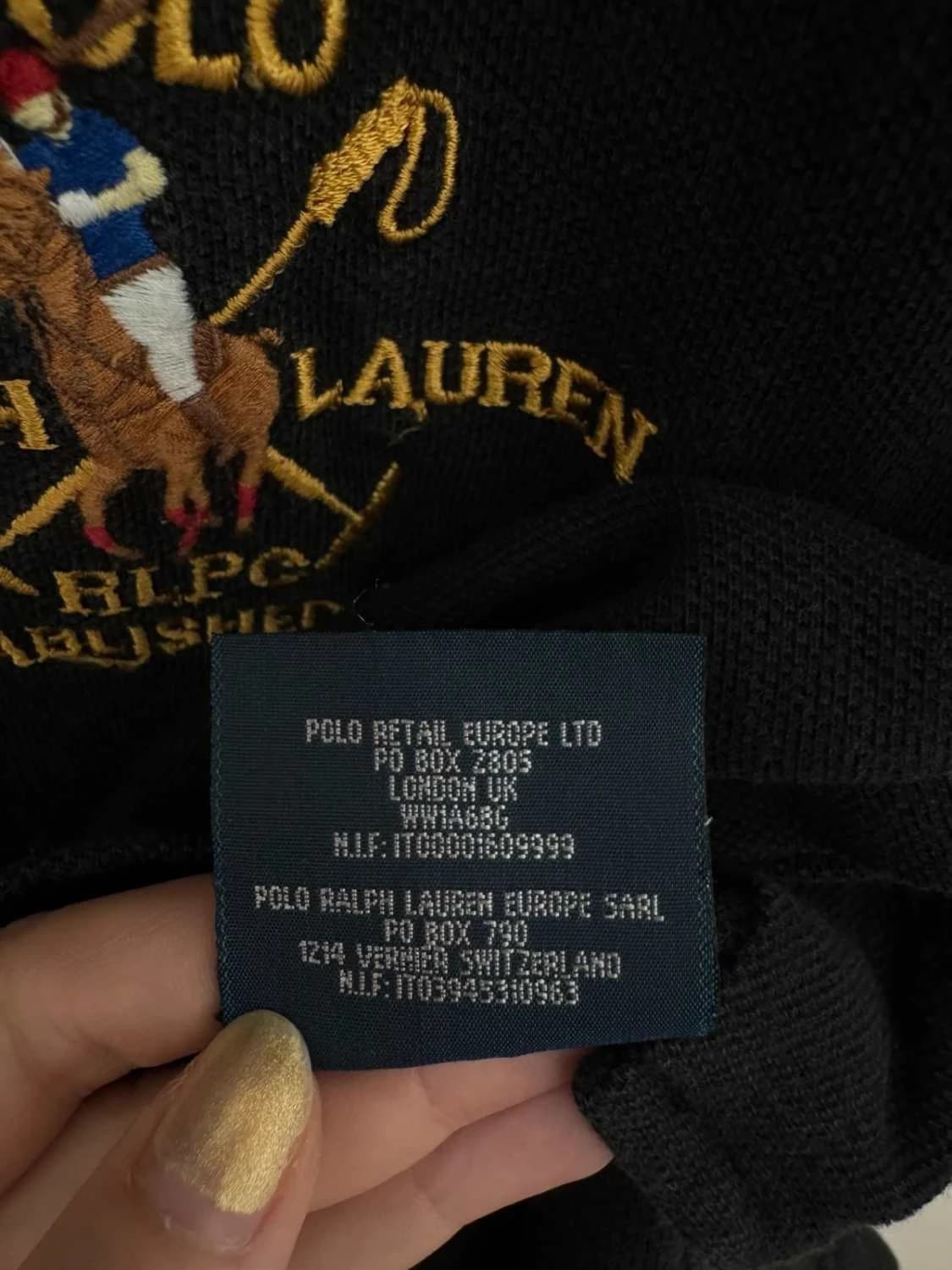 Polo coton Ralph Lauren noir patch 4 blason brodé taille S - FP251248 - Photo 6/7