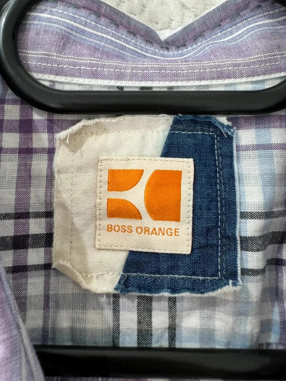 Chemise violette à rayures manches courtes lin Boss taille XL - Photo 7/11