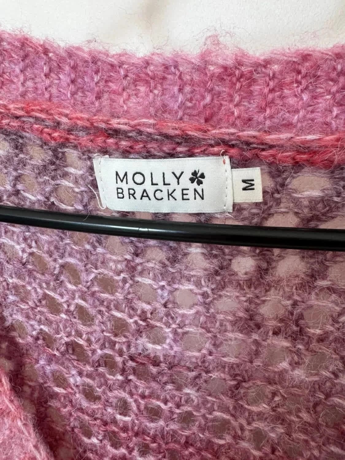 Gilet sans manches dégradé rose en maille ajourée Molly Bracken taille M - Photo 4/5