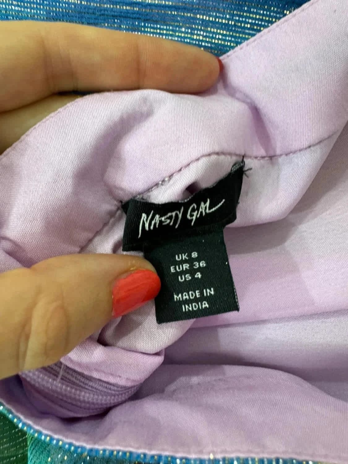 Robe longue métallisée fleurie dos nu Nasty Gal taille 36 - Photo 2/6