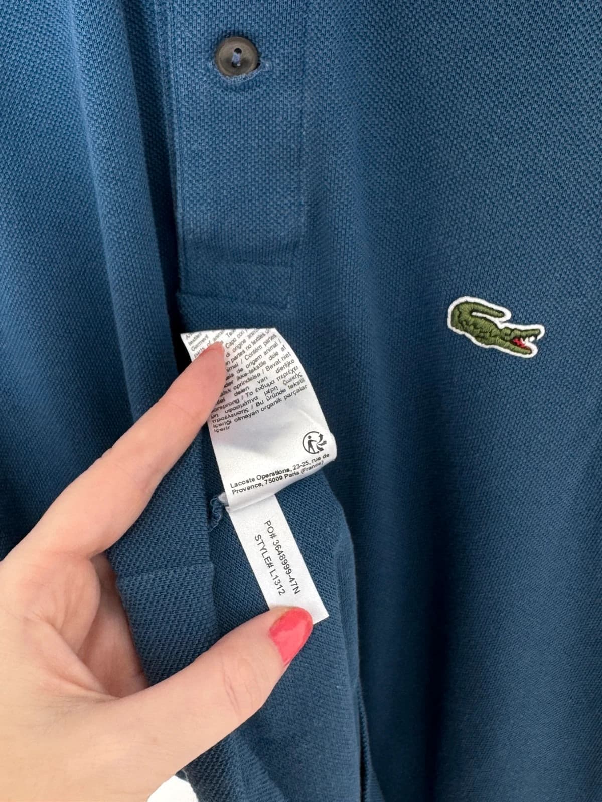 Polo manches longues Lacoste bleu pétrole taille 3/S - FP260251 - Photo 7/8
